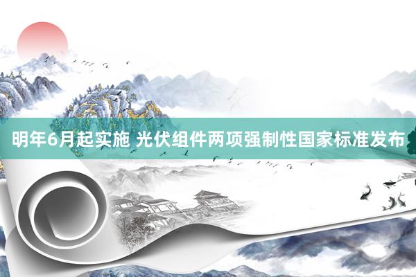 明年6月起实施 光伏组件两项强制性国家标准发布