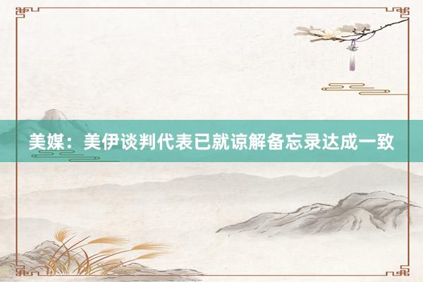 美媒：美伊谈判代表已就谅解备忘录达成一致