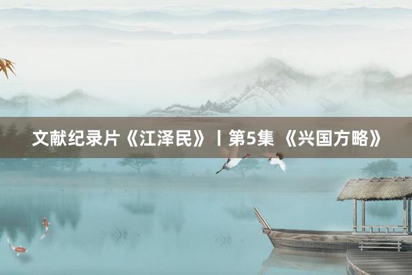 文献纪录片《江泽民》丨第5集 《兴国方略》