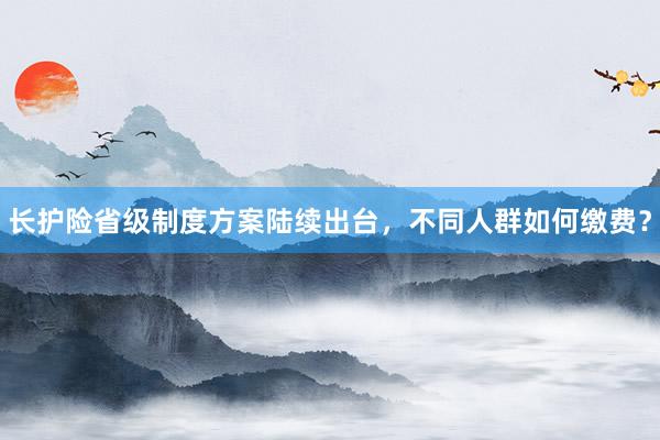长护险省级制度方案陆续出台,不同人群如何缴费?