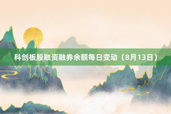 科创板股融资融券余额每日变动（8月13日）