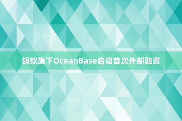 蚂蚁旗下OceanBase启动首次外部融资