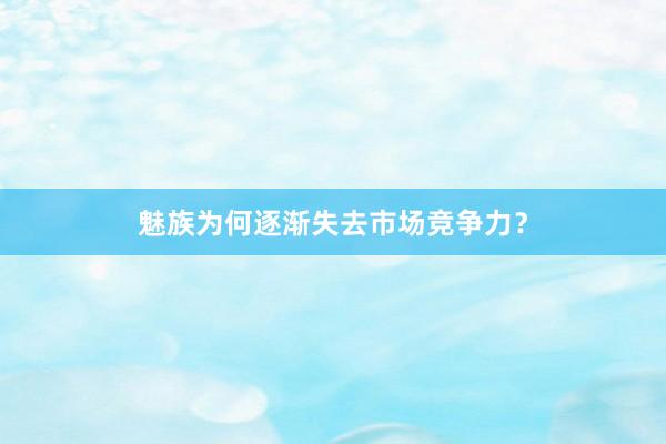 魅族为何逐渐失去市场竞争力？