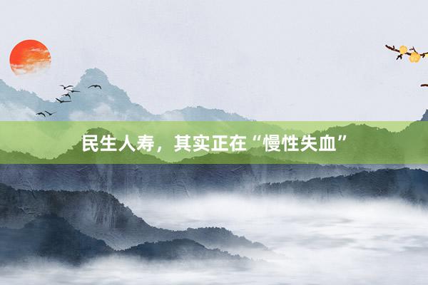 民生人寿，其实正在“慢性失血”