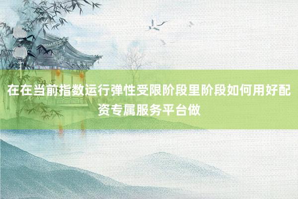 在在当前指数运行弹性受限阶段里阶段如何用好配资专属服务平台做