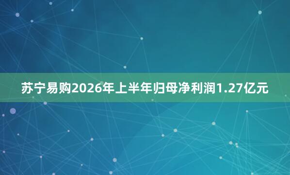 苏宁易购2026年上半年归母净利润1.27亿元