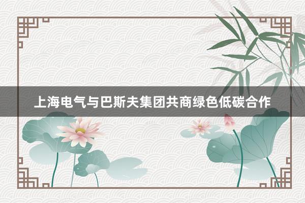上海电气与巴斯夫集团共商绿色低碳合作