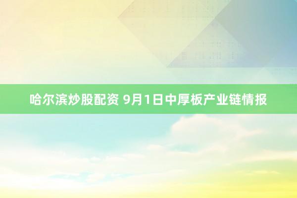 哈尔滨炒股配资 9月1日中厚板产业链情报