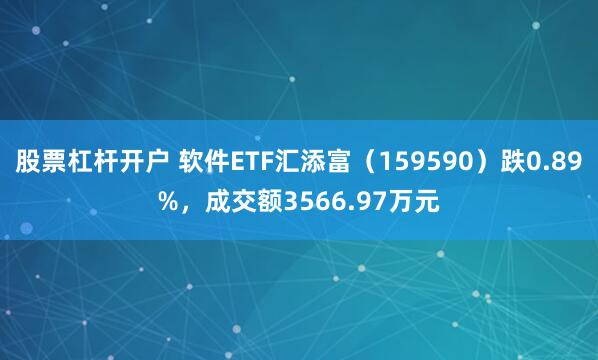 股票杠杆开户 软件ETF汇添富（159590）跌0.89%，成交额3566.97万元