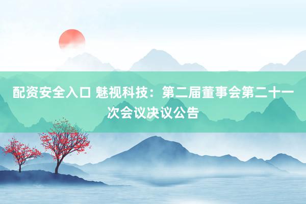 配资安全入口 魅视科技：第二届董事会第二十一次会议决议公告