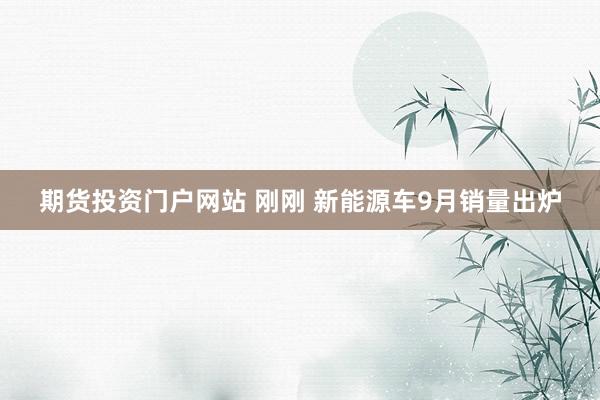 期货投资门户网站 刚刚 新能源车9月销量出炉